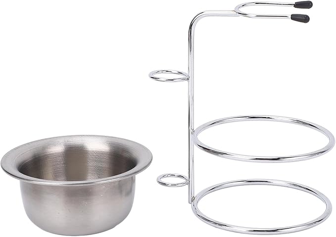 Shaving Set, Metal Shaving Brush Holder, Stainless Steel Shaver Soap Bowl Set for Man, Husband, Father, Valentine's Day