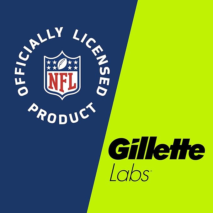 Gillette Labs Special NFL Lions Edition Shaving Razor for Men - 1 Handle, 4 Razor Blade Refills & Magnetic Stand, Holiday Gifts for Men, GilletteLabs with Exfoliating Bar