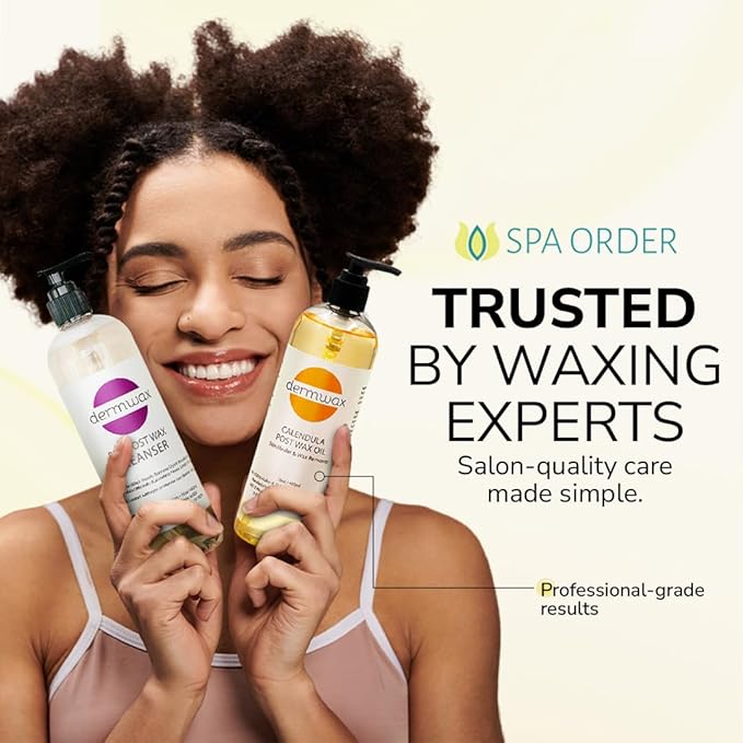 Pre and Post Wax Care Kit – Complete Prep & Aftercare in One Set – Cleanser Removes Oils & Residue – Calendula Oil Calms & Nourishes Skin – Gentle, Paraben-Free Formulas