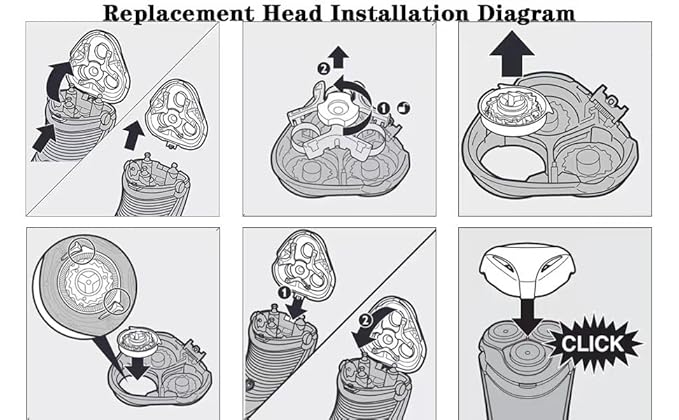 SH60 Replacement Heads Compatible With Philips Norelco 6000 Replacement Blades,SH60 Blades Compatible With Norelco Series 6000, S6810, S6820, S6850, S6880/81,Sh60 3Pack