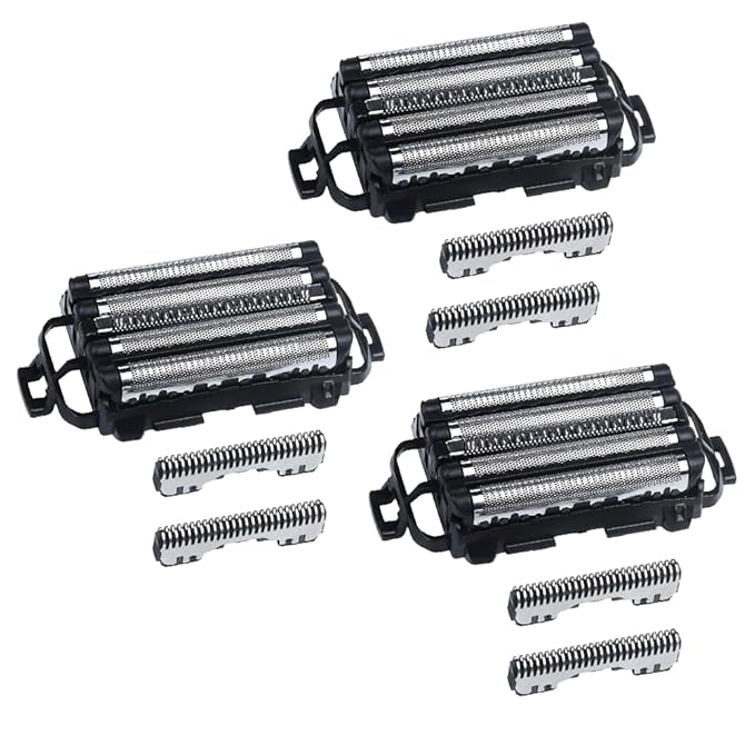 3 Packs Men's Electric Shaver Replacement Blades and Foil for Pa-nasonic ARC5 5-Blade Shavers, Compatible with WES9032P ES9032 ES9034 ES9036 ES9038 ES-LV61, ES-LV65, ES-LV67, ES-LV95, ES-LV97