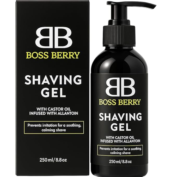 Obsidian Precision Shave Gel with Castor Oil & Allantoin – Clear Glide Formula for Smooth, Hydrated Skin, Amber-woody, citrus 8.8 Fl Oz