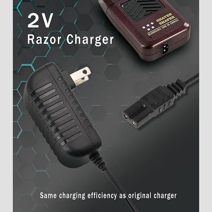2V Charger Replacement for Wahl Shaver Shaper 8061, 8163, 8786-1001, 7367, 7029, 7060, 7035, 7339, 4000, 7063-017, 7065-017, WAKH4, 7064-017, 7061-917, 5-Star Series Trimmer Clipper Power Adapter