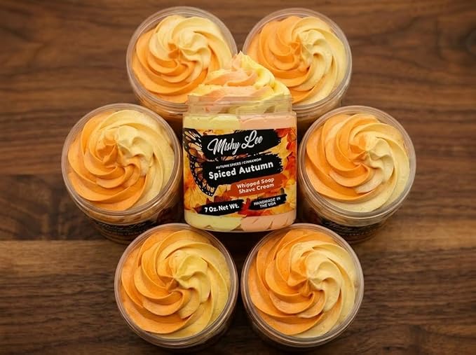Spiced Autumn Whipped Soap and Shave Cream for Sensitive Skin - Hand-Crafted, Paraben Free (20 Ounce)