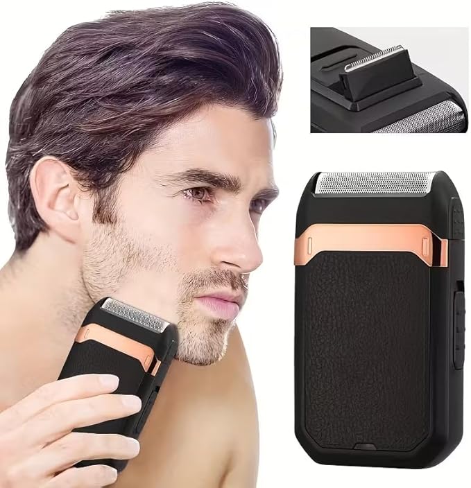 Electric Foil Shavers for Men: Mini Electric Razor, Foil Shaver for Face, IPX7 Waterproof Wet Dry Cordless Razor, for Travel & Home, USB Type C