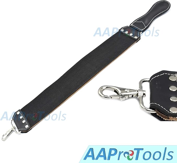 Handmade Premium Leather Razor Strop Brown and Black 3" x 20" Barber Straight Razor and Knife Twin Sharpening Strop/Strap