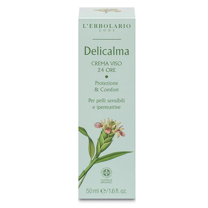 L'Erbolario Delicalma 24 Hour Face Cream – Face Moisturizer for Sensitive and Hyper-Reactive Skin – Facial Moisturizer to Reduce Irritation - 1.6 oz