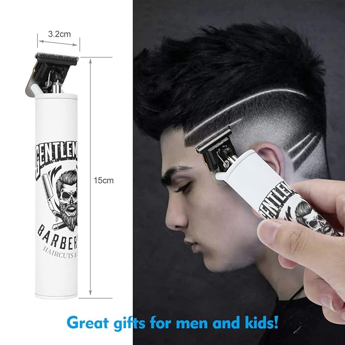 BESTBOMG Electric Clippers Barber Grooming Kit Rechargeable Cordless Close Cutting T-Blade Trimmer Hair Clippers for Men Zero Gapped Detail Beard Shaver