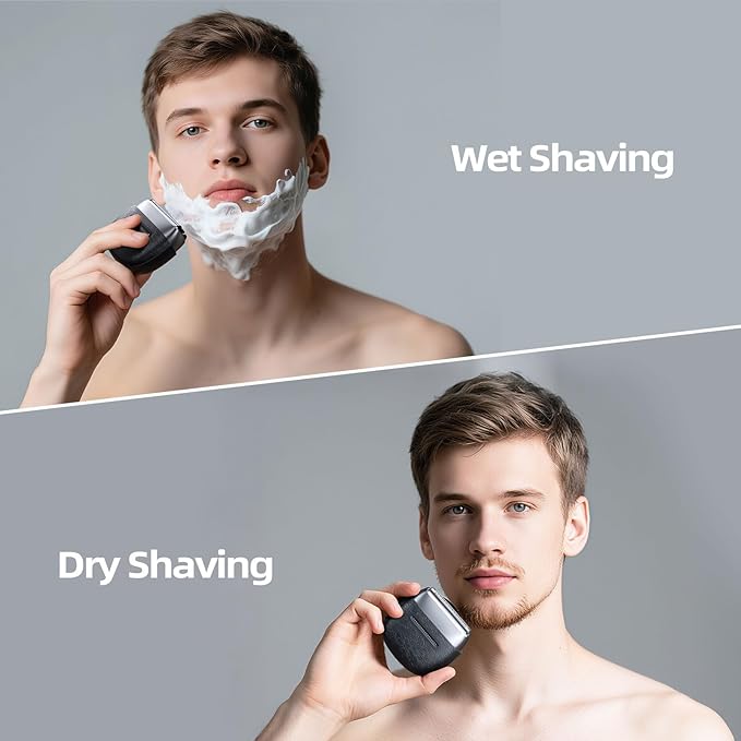 Electric Razor for Men: Foil Shaver with 3D Floating Blades - IPX7 Waterproof Electric Shavers for Men Face, USB-C Fast Charge & Travel Lock, Compact Face Shaver for Men