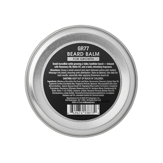 Red by Kiss Groomane Beard Balm, Soften & Tame, Light Hold, Promotes Full, Healthy Look Beard Strengthen Facial Hair, Reduce Breakage