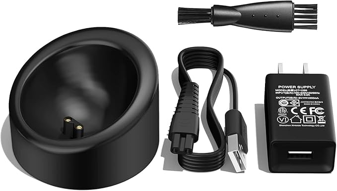Replacement Charger for MANSCAPED 3.0 Compatible with MANSCAPED The Lawn Mower 3.0/2.0 Weed Whacker Electric Groin Hair Trimmer & Ear Hair Trimmer Charging Dock Base Station with Adapter Power Cord