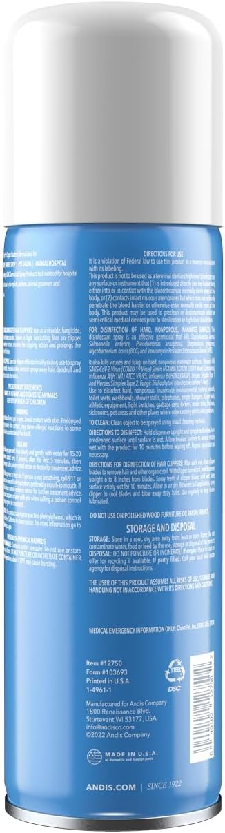 Andis Cool Care Plus For Blades 15.5 Ounce Aerosol (458ml) (6 Pack)