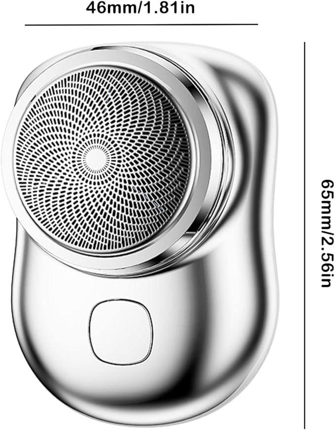 Mini Shaver Portable Electric Shaver, 2023 New Pocket Shave, Magic USB Mini Razor for Men, Rechargeable Travel Razors Men Shaving Face, Silver, 3.94Γ3.58Γ1.93 Inch, 1.0 Count