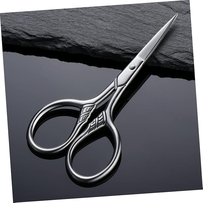 Ipetboom Men's Beard Scissors Mustache Scissors Hair Removal Stainless Steel Barber