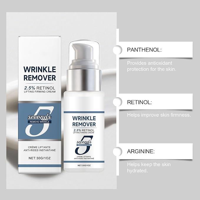 Anti-Aging Face Cream 5 Seconds Instant Anti Wrinkle Face Cream for Tightening and Firming Retinol Face Moisturizer Reduces Wrinkles, Fine Lines for Women and Men, 2Pack