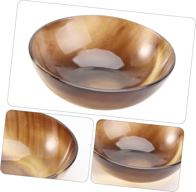 Healifty Yak Horn Shaving Bowl 3 Inch Shave Soap Bowl for Men Natural Horn Shaving Lather Durable Mug for Home and Travel