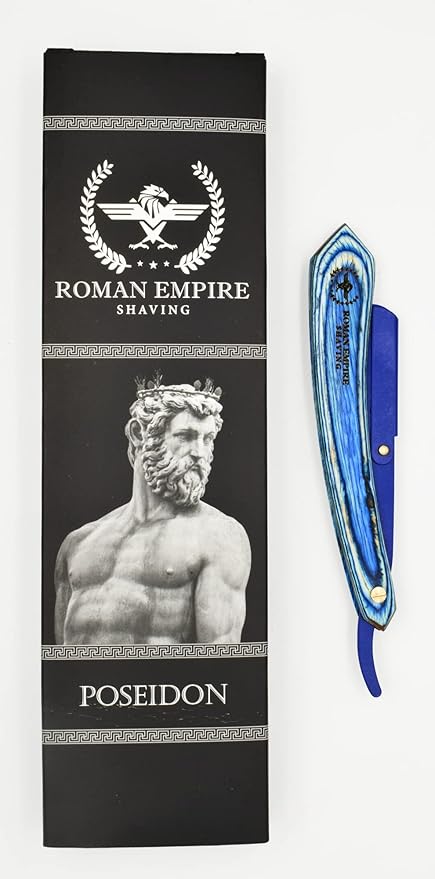 Poseidon New Straight Razor for Professional Barber with 20 Blades Sampler ( Astra-Sharp-Shark-Treet )