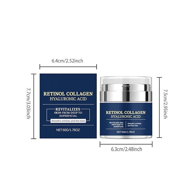 Retinol Face Cream, Collagen Neck Cream for Firming and Lifting, Anti-Wrinkle and Fine Line Reduction, Suitable for Men and Women, Instant Facial Lift Wrinkle Cream, Renew and Protect Your Skin 1.76oz