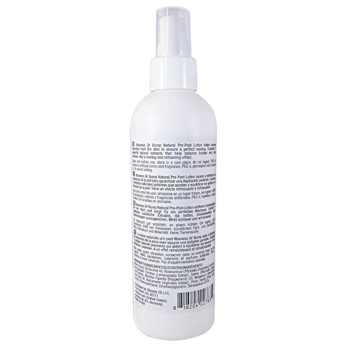 Waxness Wax Necessities Dr Bump Natural Pre Post Lotion with Peppermint Sage Rosemary and Tea Tree 8 Ounces