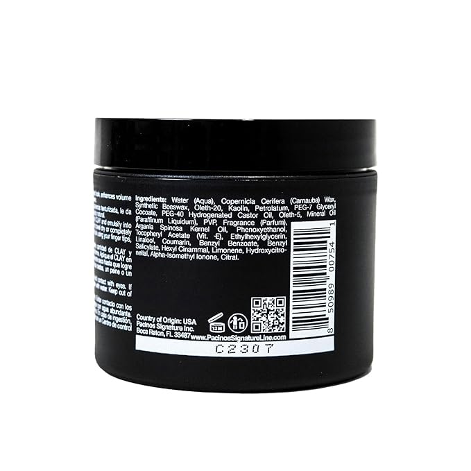 Pacinos Signature Line Clay Hair Paste - Long Lasting Styling Wax with Firm Hold for All Hair Styles 4 Oz