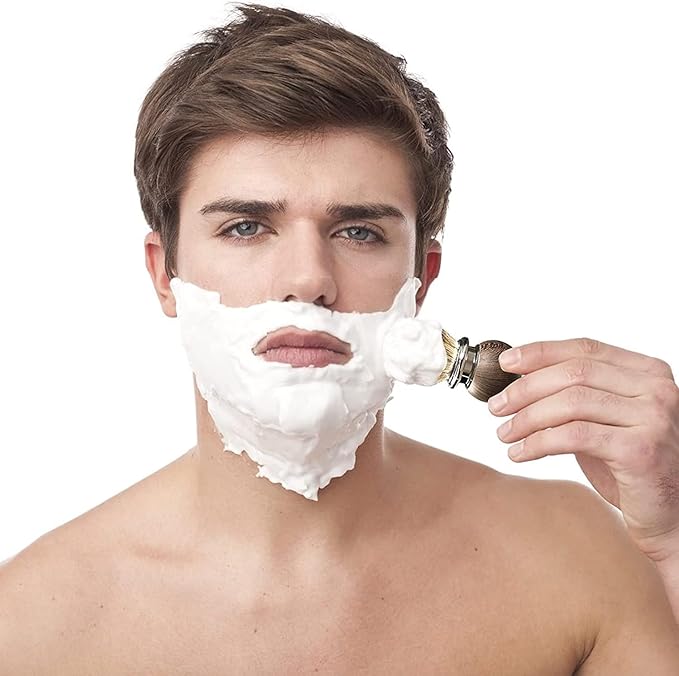 Men's Luxury Shaving Brush - GRUTTI Shave Brush for Wet Shave Using Shaving Cream & Soap,Professional, Fast - Lathering, No - Shedding, Synthetic Bristles - for Men Gift