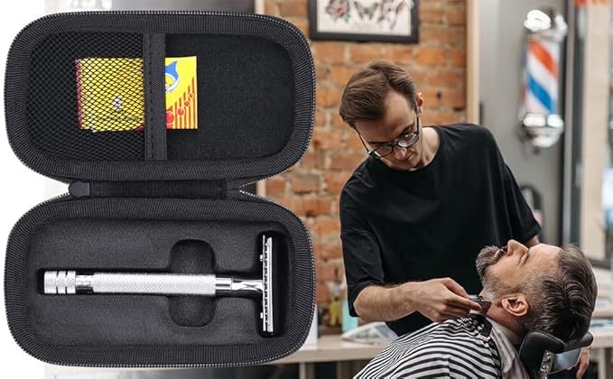 Khanka Hard Travel Case replacement for WEISHI Double Edge Safety Razor/Merkur Long Handled Safety Razor