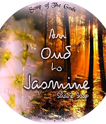 an Oud to Jasmine Natural Shaving Soap with Mango and Shea Butter