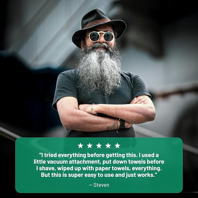Mat's Beard Bar Ultimate v3.0 - Clean Up Beard Trimmings from Sinks and Countertops After Shaving - Best Gifts For Men