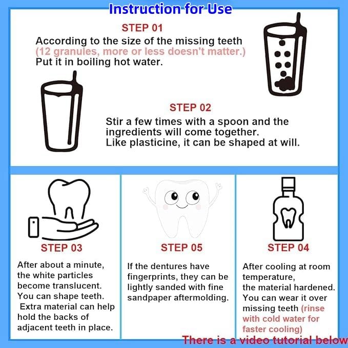Tooth Repair Kit, Moldable Tooth Filling Repair Kit, Dental Care Kit Fixing The Missing and Broken Replacements, DIY Natural Filling Fake Teeth,Smile Confidently Again