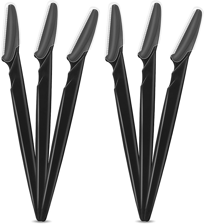 16 Pcs Black Eyebrow Razor, Face Razors Multipurpose, Facial Razors for Women Men, Eyebrow Trimmers Shaver with Protective Cover, Dermaplaning Tools for Face Body Use, Facial Hair Removal Tools