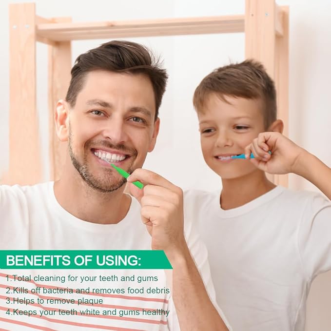 ewinever Interdental Brush,Toothpick Tooth Flossing Head Oral Dental Hygiene Brush, Tooth Cleaning Tool (Multicolors-88PCS)
