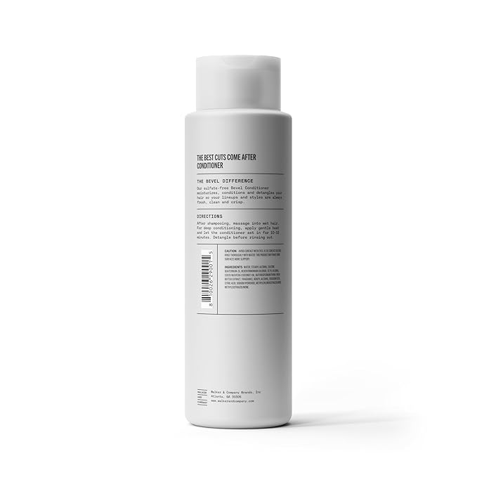 Bevel Hair Conditioner for Men with Coconut Oil and Shea Butter, Sulfate Free Conditioner for Textured Hair, Moisturizes, Conditions and Detangles Hair, 12 Oz (Packaging May Vary)