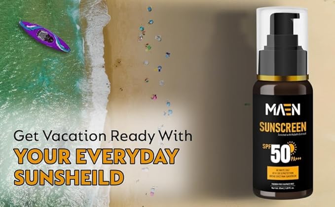 M-EAEN, Sunscreen For Men | Sunscreen Spf 50 Pa+++ With Mulethi Extract | For Dry & Oily Skin | 50ml