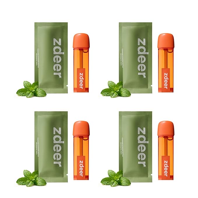 ZDEER Electric Oral Spray Refill Pods, Refreshing Mint Flavor (4 Pods), Alcohol-Free Breath Spray