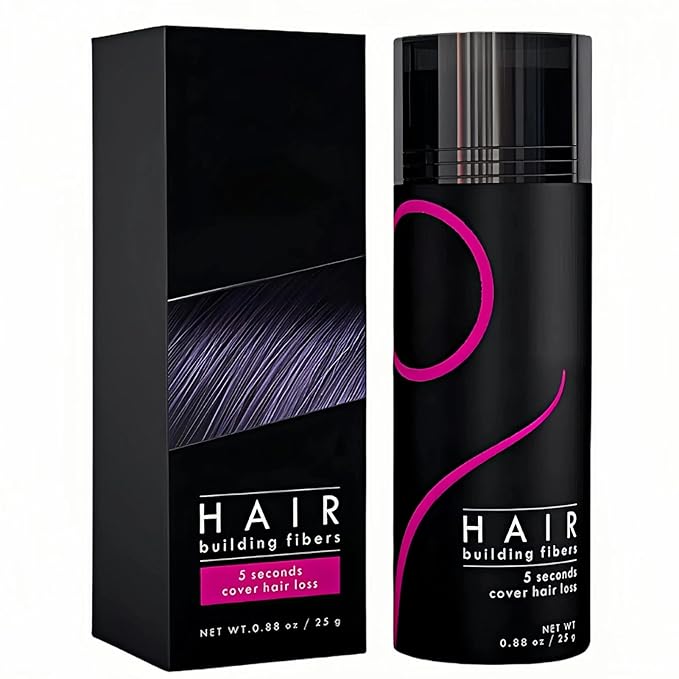 Gowwim Hair Fibers for Thinning Loss Hair, Instant Thickness for Bald Spot & Gray Coverage Natural Plant-Based Thickening Building Fibers Waterproof & Sweatproof Powder for Women & Men (Auburn 25g)