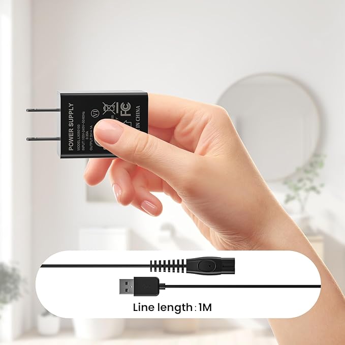 5V Fast Charger Fit for Philips Norelco One Blade QP2724 QP2834 QP1324 QP4631 QP6542 QP6552 QP4530 QP1924 MG7910 MG5910 MG9510 MG9525 Fit for Phillips One Blade Trimmer Electric Shaver Razor