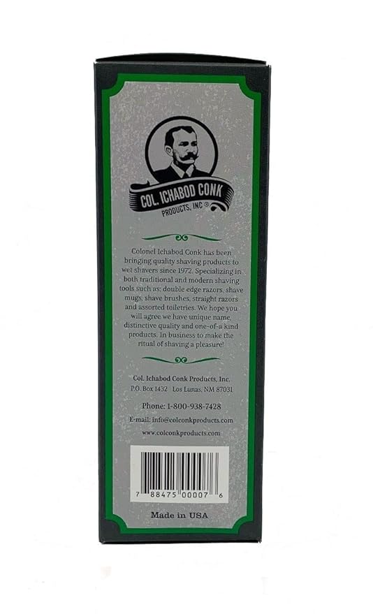 Colonel Ichabod Conk Lime After Shave Cologne 4 Fl. Oz. Glass Bottle Aftershave