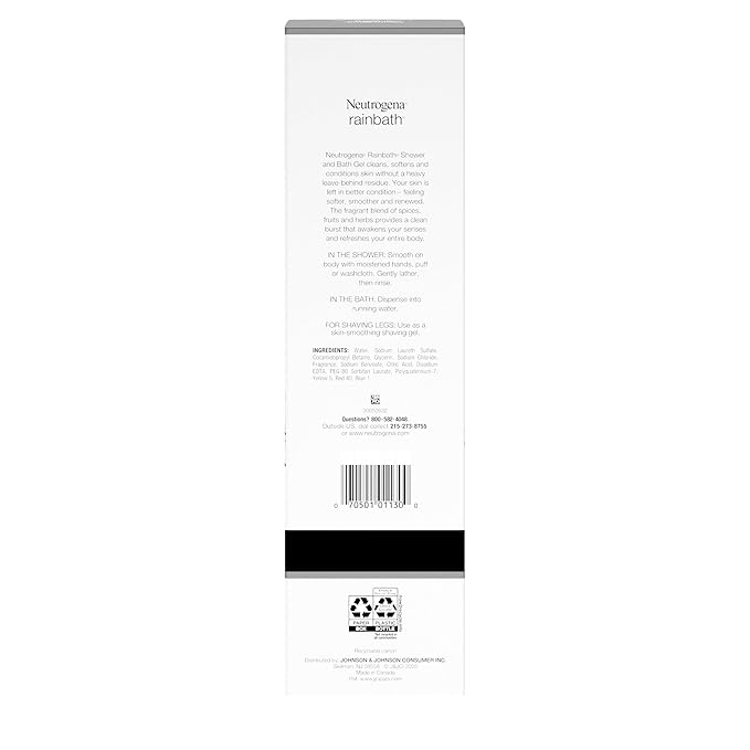 Neutrogena Rainbath Cleansing Shower & Bath Gel, Daily Moisturizing Body Wash Cleanser & Shaving Gel for Men & Women, Clean-Rinsing Creamy Lather for Softer & Smoother Skin, Original Scent, 32 fl. Oz