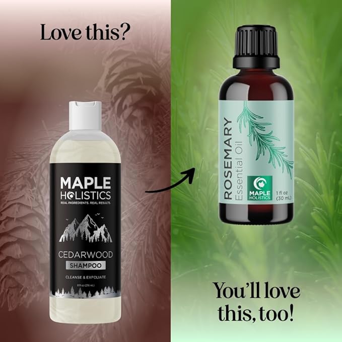 Cleansing Shampoo for Dry Scalp Care - Cedarwood and Rosemary Shampoo for Men and Flaky Scalp Moisturizer with Tea Tree Oil for Oily Scalp - Deep Clarifying Shampoo for Build Up with Rosemary Oil