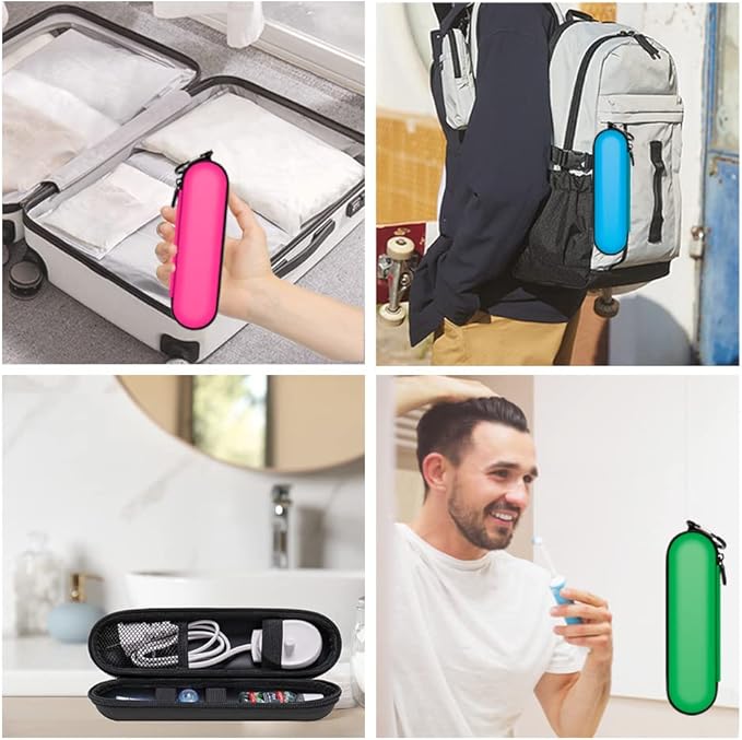 Nincha EVA Electric Toothbrush Case - Durable Hard Shell Travel Case with Mesh Pocket - Fits Most Powered Toothbrush Products (Pink)