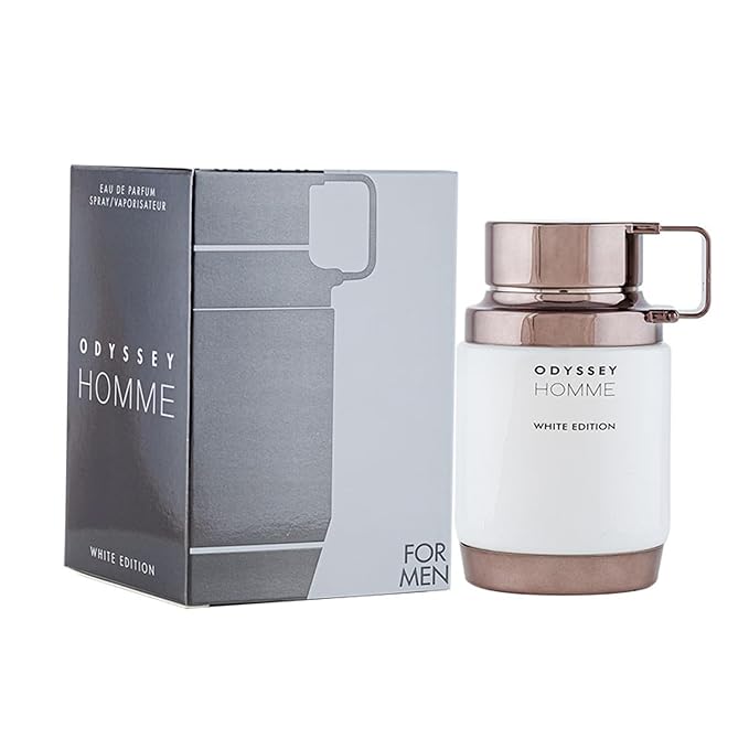 Armaf Odyssey Homme White Edition – Fresh, Spicy, Woody – Eau de Parfum Spray Long-Lasting Fragrance for Men, 2.0 Ounce / 60 ml