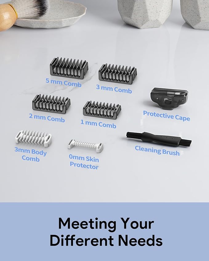 Guard Combs Kit 6PC with 0/3mm Body Comb, 1/2/3/5mm Bi-Directional Guide for O Blade QP2724 QP2834 QP2520/30 QP2620/30 and Pro Series, Electric Shaver Attachments Oblade Accessories