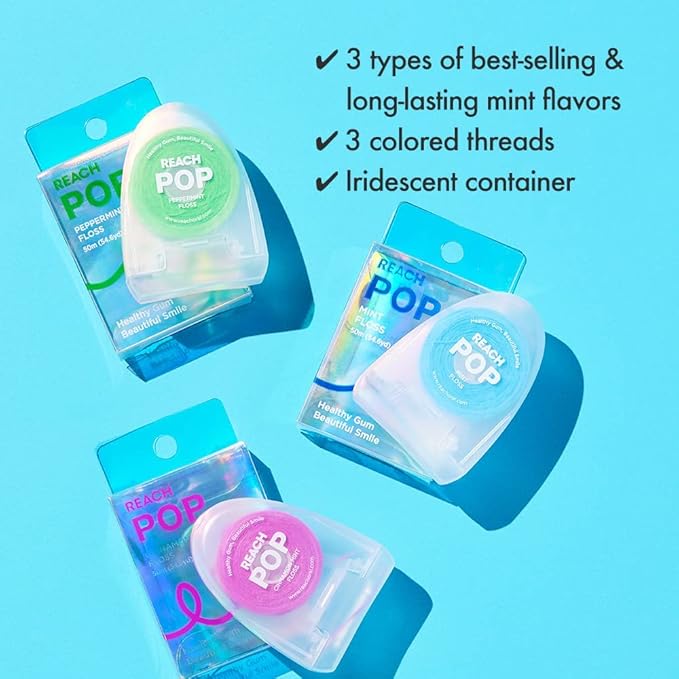 Listerine Ultraclean Access Flosser & Reach POP Dental Floss Bundle | Proper & Durable Oral Care & Hygiene | Effective Plaque Removal, Eco-Friendly Packaging, PFAS Free | Starter Kit + Mint 55YD