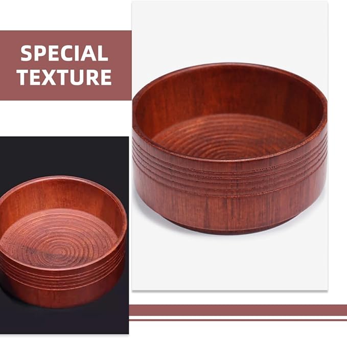 TOYANDONA Wooden Shaving Bowl Men Shaving Mug Reusable Shave Soap Bowl with Oak Finish for Thick Foam Lathering at Home