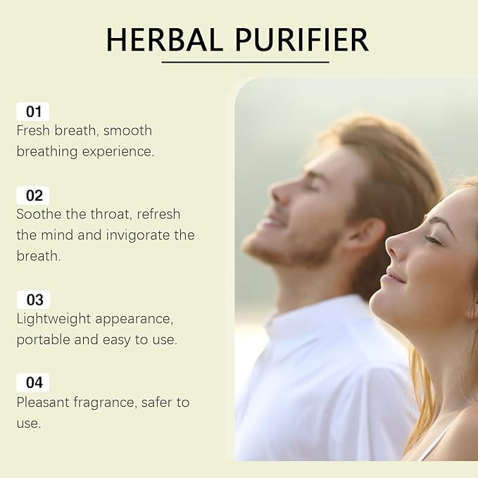 Herbal Diffuser Pen for Respiratory Support with Mullein, Thyme & Mint | Natural Breath Freshener | Cleansing Oral Care Stick (Green*3)