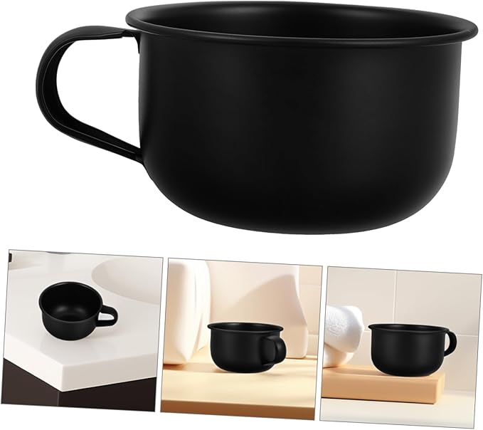 Didiseaon Shaving Soap Bowl Cup with Handle Alloy Shaving Mug for Effortless Grooming Lightweight Retro Design for Men and Household Tasks