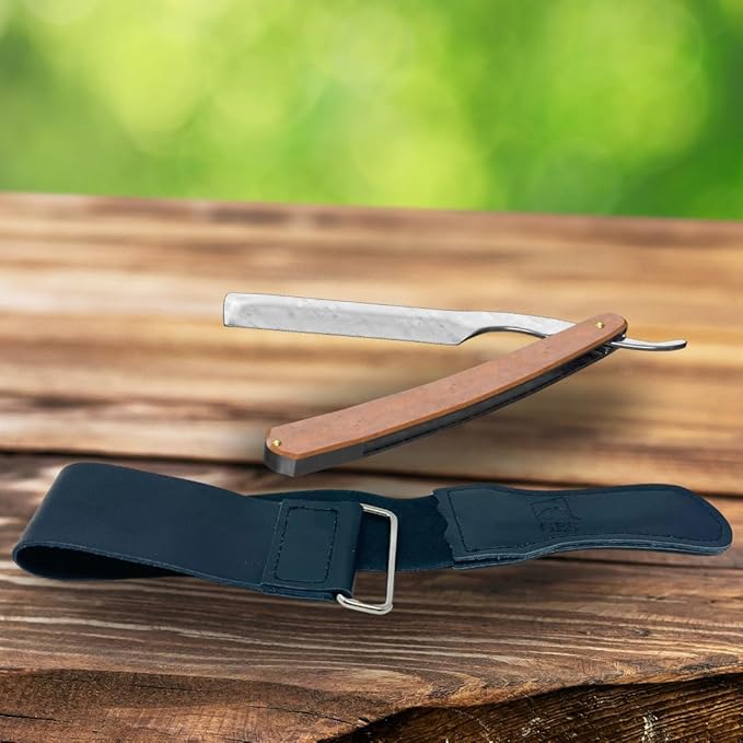 Leather Strop 2" x 18" β Genuine Cowhide Razor Strop for Straight Razor, Knives, Chisels β Double-Sided Barber Strop for Sharpening & Honing β Premium Quality, Black