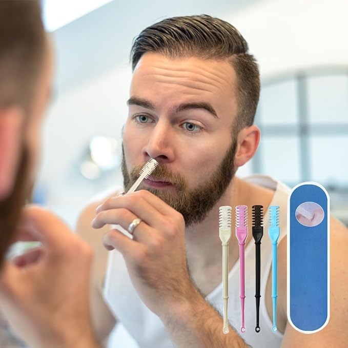 2024 New Double Sided Nose Hair Knife, 2-in-1 Nasal Cutter, Nostril Remover Tool, Portable Manual 360 Rotating Trimmer With Ear Picker for Women Men (5Pcs)