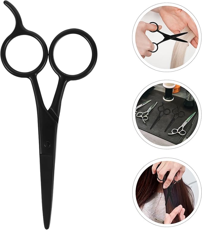 MAGICLULU Facial Hair Scissors Mustache Trimming Scissors 2pcs 5-inch Stainless Steel Lightweight for Men and Women Precision Beard and Eyebrow Shaping