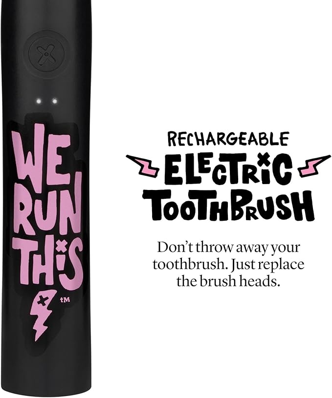 Made by Dentists Sonic X Electric Toothbrush – Rechargeable Kids Sonic Toothbrush, 8X Plaque Removal, 2 Speed Modes, 2-Minute Timer, 6 Brush Heads Included, We Run This Edition